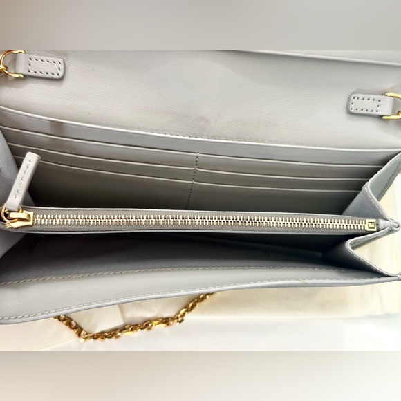 Fendi Grey Multi Stud Contential Chain Wallet - Picture 6 of 14